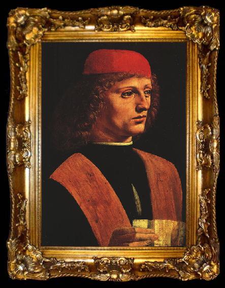 framed   Leonardo  Da Vinci Portrait of a Musician, ta009-2